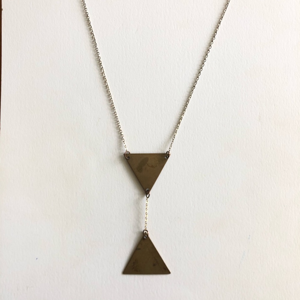 Modern Brass Triangle Necklace